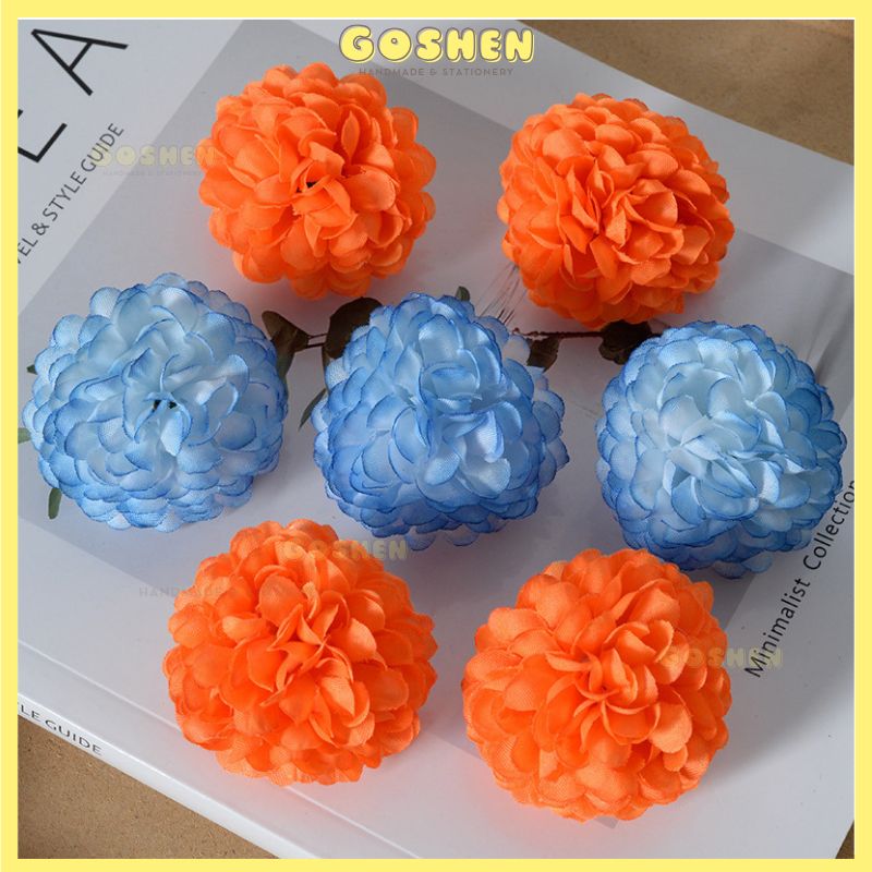 Đầu Bông Cúc Xù, Hoa Bingbong Trang Trí Giỏ Quà, Làm Handmade