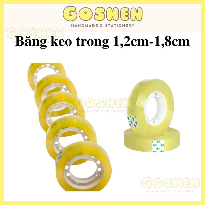 Băng Keo Trong 1.2cm, 1.8cm Ứng Dụng Trong Văn Phòng, Làm Handmade, Gói Hoa