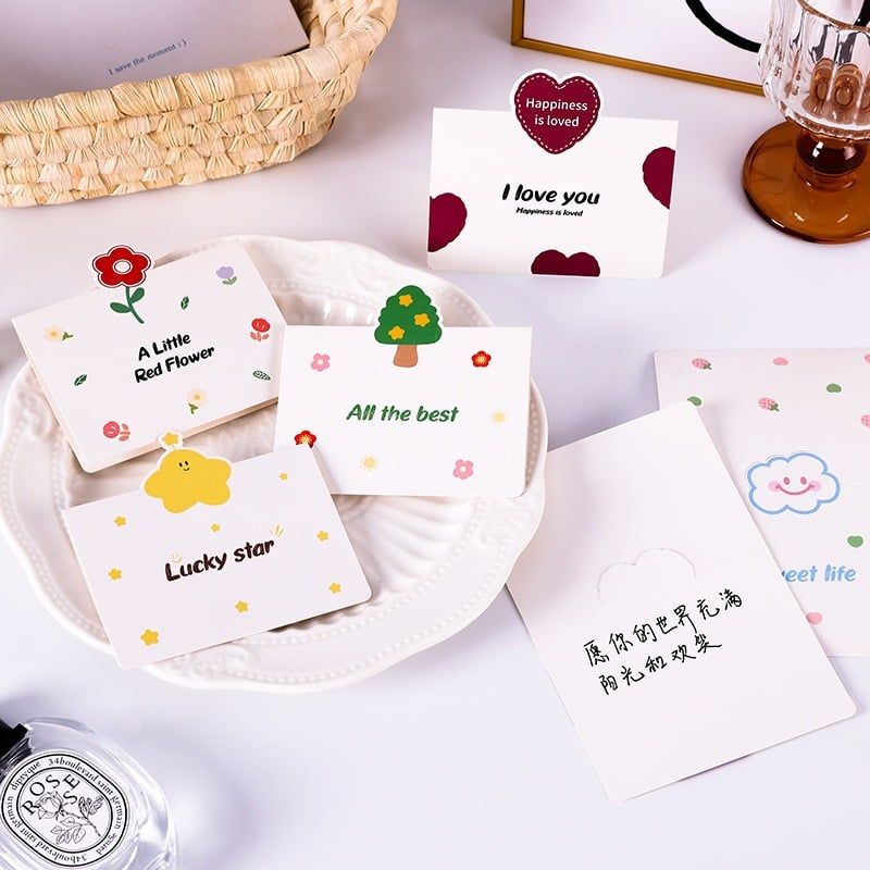 Thiệp Cảm Ơn, Thiệp Chúc Mừng Phong Cách Hiện Đại Dễ Thương Nhiều Màu