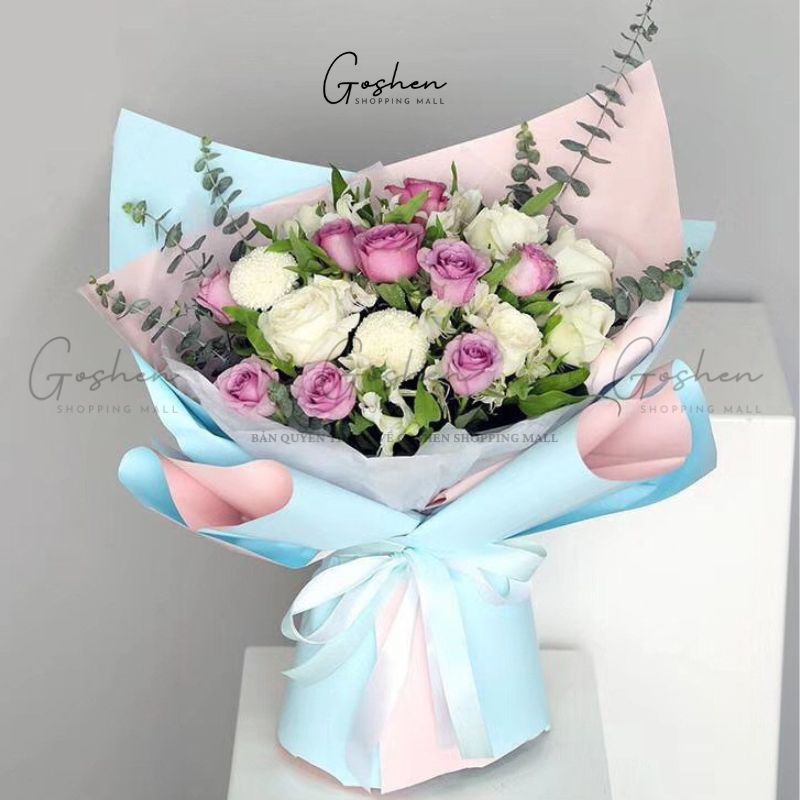 (58cm x 58cm) Giấy Bóng Mờ Trơn. Gói Hoa Gói Quà Dày Dặn