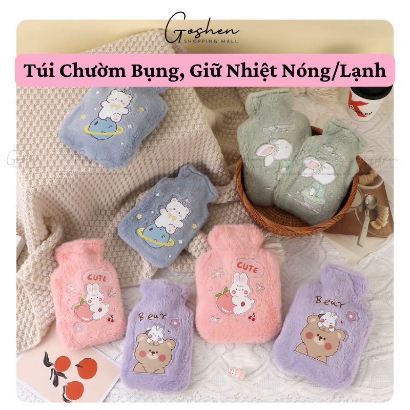 Túi Chườm Bụng, Túi Giữ Nhiệt Nóng Lạnh 500ml Dễ Thương Dày Dặn