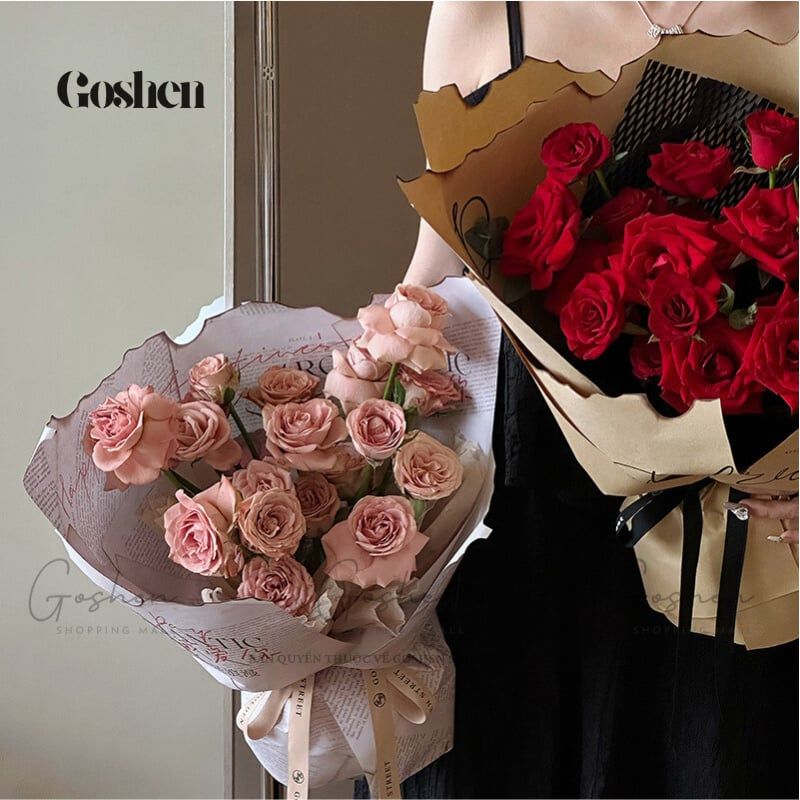 (38x53cm) Giấy Gói Hoa Hiệu Ứng Ngọn Lửa Tình Yêu