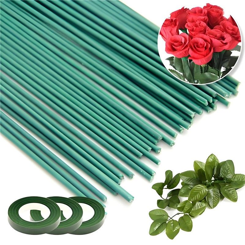Kẽm cành, kẽm thân, que kẽm bọc nhựa 30cm, 40cm làm thân hoa giả