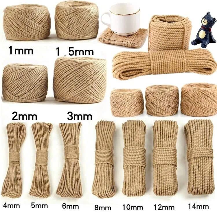 (Dày 3mm) Cuộn Dây Thừng - Dây Cói Dừa Trang Trí Handmade, Decor Treo Tranh Ảnh, Quấn Lọ Hoa, Gói Quà, Đồ Lưu Niệm