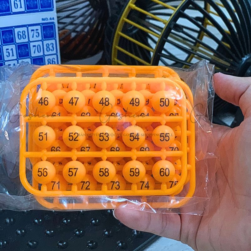 Đồ Chơi Lồng Quay Lô Tô Cao Cấp BINGO LOTTO 90 Số (48 Phiếu Tờ Dò)