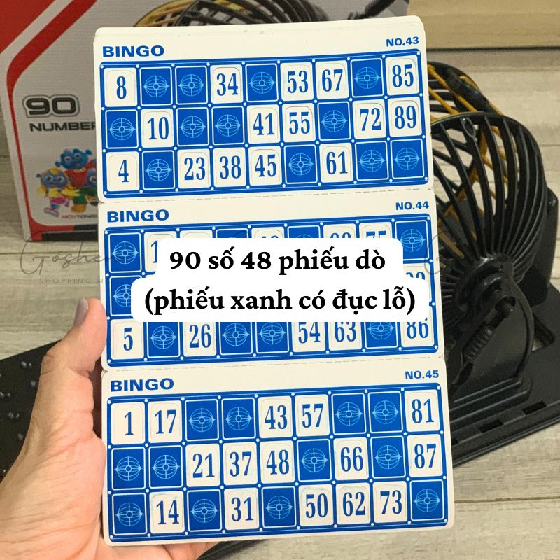 Đồ Chơi Lồng Quay Lô Tô Cao Cấp BINGO LOTTO 90 Số (48 Phiếu Tờ Dò)