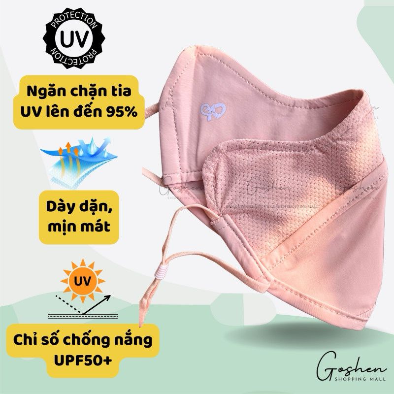 Khẩu Trang Vải Chống Tia UV, Chống Nắng Cao Cấp UPF50+ Thoáng Khí Ôm Trọn Mặt