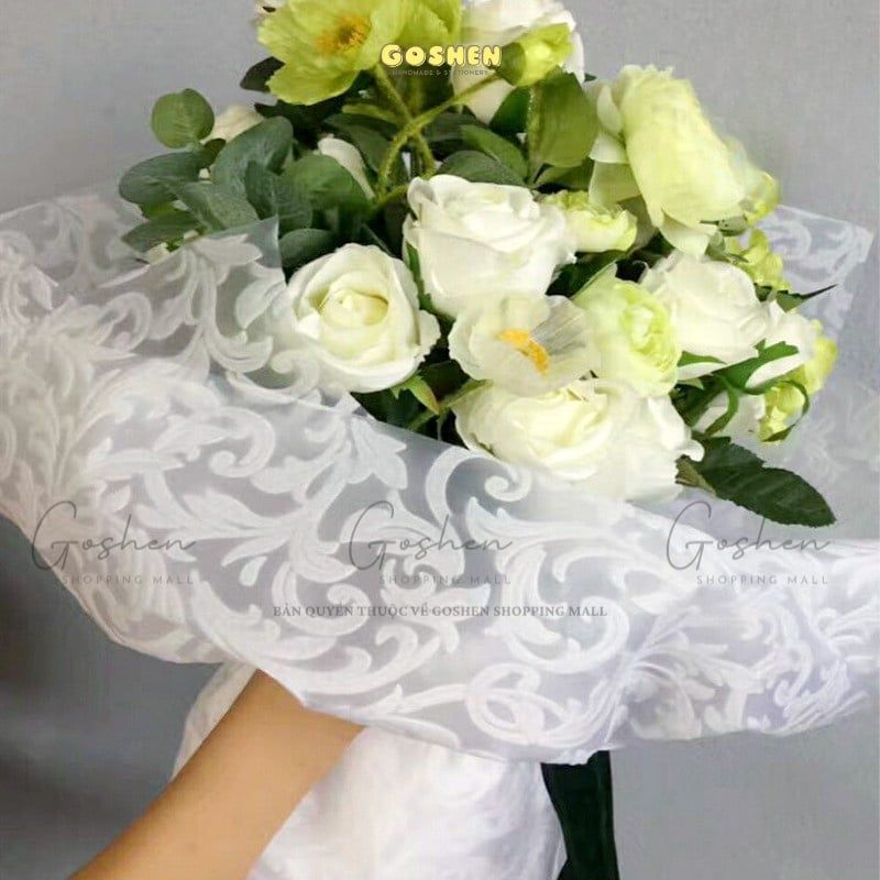 (58x58cm) Giấy Gấm Gói Hoa Mếch Sò Lụa Gói Hoa Hàng Cao Cấp