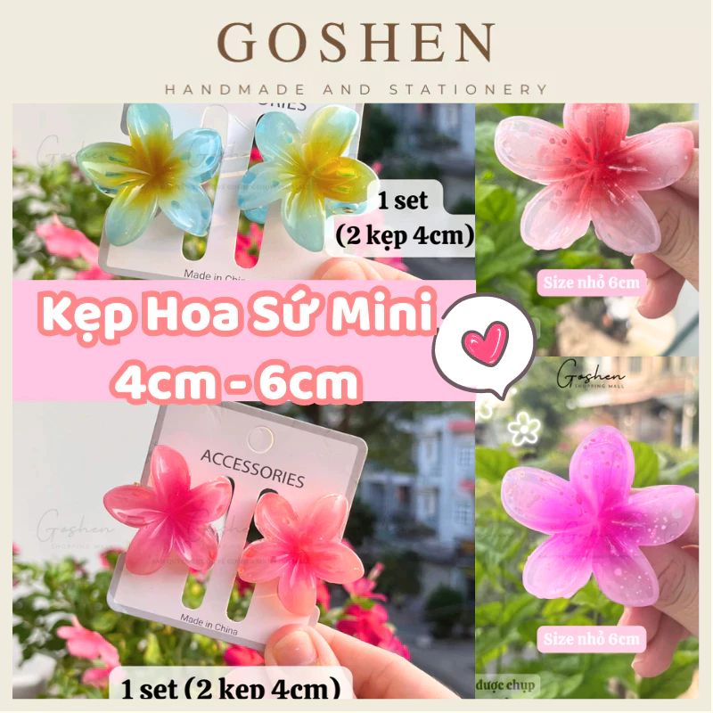 (4cm, 6cm) Kẹp Tóc Hoa Sứ Mini, Kẹp Hoa Size Nhỏ 4cm 6cm Kẹp Mái