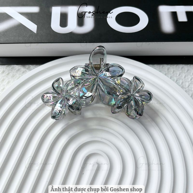 Kẹp Hoa Sứ Càng Cua 3 Hoa Hologram Cao Cấp Hàn Quốc
