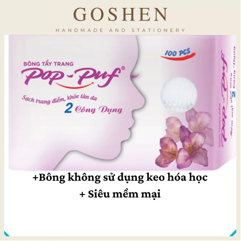 Bông Tẩy Trang Pop Puf Siêu Mềm Mại (100 Miếng)