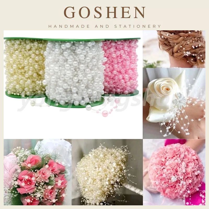 Chuỗi ( Cuộn ) Hạt Trai - Ngọc Trai Nhựa 8mm Nhiều Màu Trang Trí Hoa, Đồ Handmade