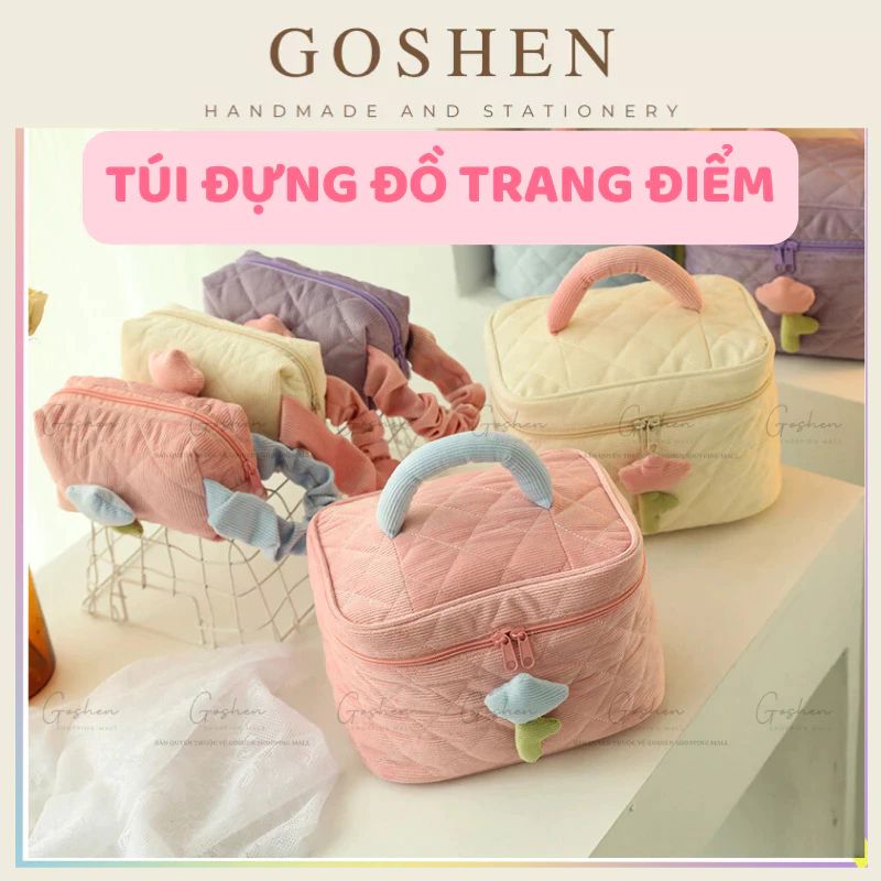 Túi Đựng Đồ Trang Điểm Mỹ Phẩm Du Lịch Hoa Tulip Nhiều Ngăn Nhỏ Gọn
