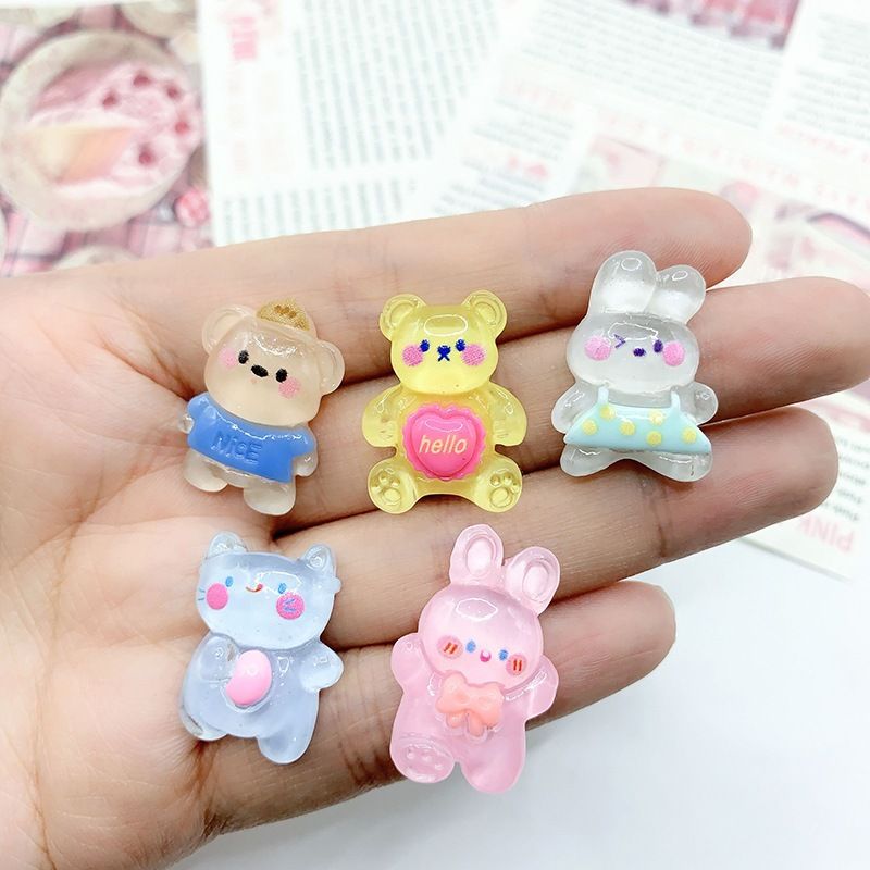 (Tặng Keo) Charm 3D, sticker, jibbitz DIY trang trí kẹp tóc, bình nước, ốp lưng điện thoại