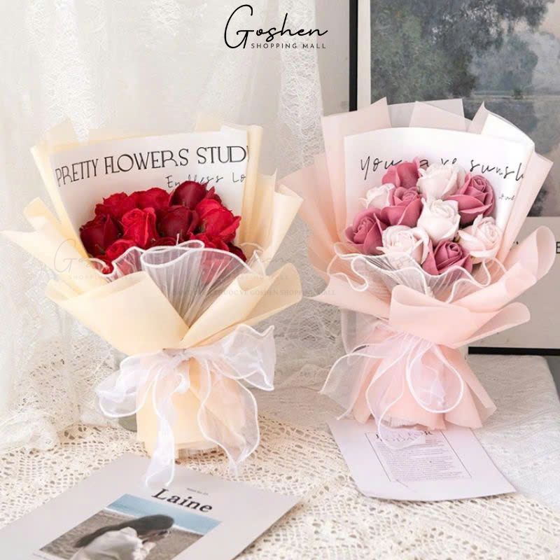 (45*30cm) Giấy Gói Hoa In Chữ Tiếng Anh Phông Trắng Không Thấm Nước - Giấy Gói Quà, Giấy Gói Hoa, Giấy Bó Hoa.