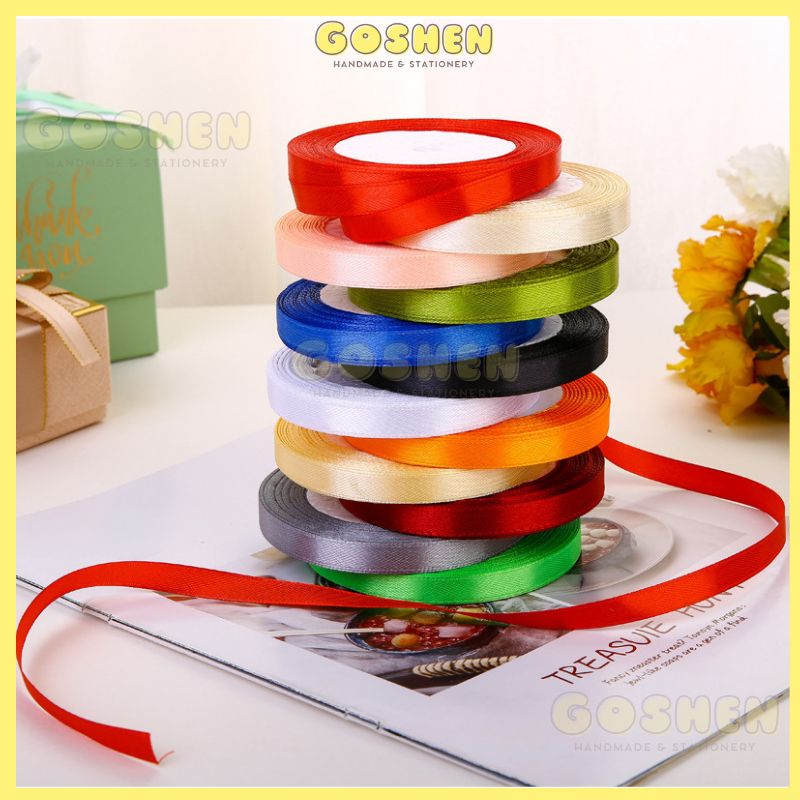 (Ngang 1cm) Ruy Băng Lụa Trơn- Phụ Kiện Làm Hoa, Hoa Giả, Cây Giả, Quà