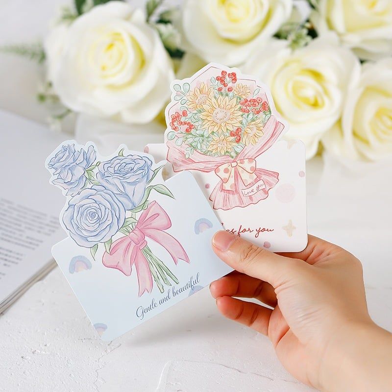 Thiệp Hình Bó Hoa, Thiệp Sinh Nhật, Thiệp Tặng Cô, Thiệp Lễ 8/3, 20/11 Tặng Thầy Cô