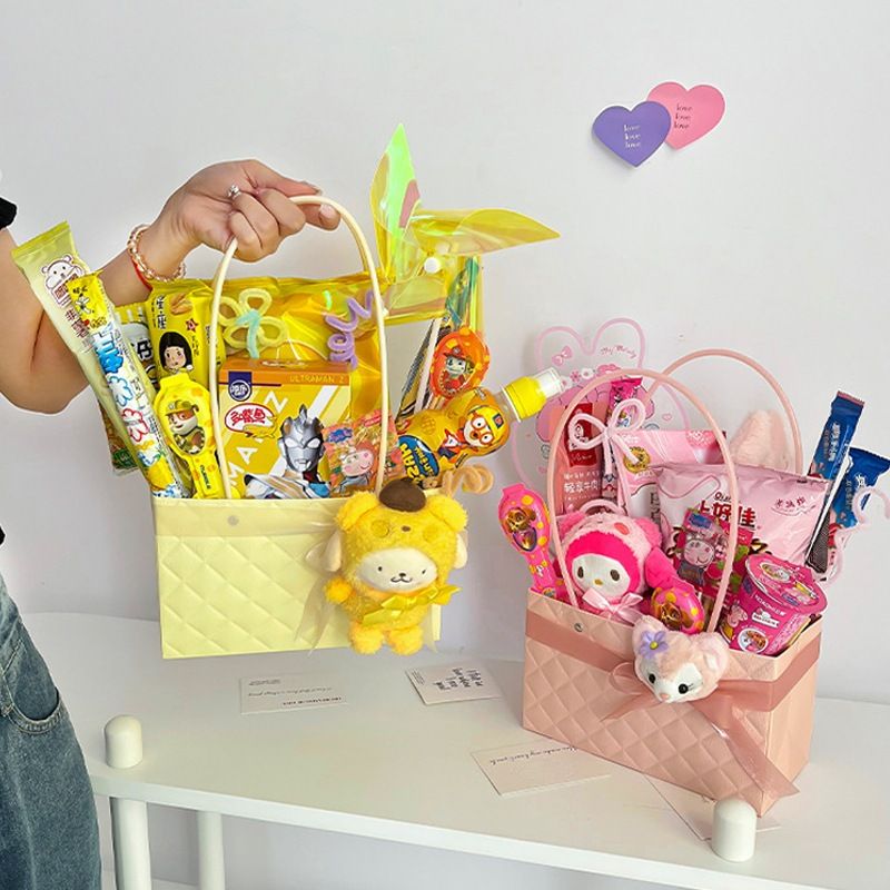 Túi Đựng Hoa. Hoạ Tiết Trám Có Tay Xách Nhiều Kích Cỡ