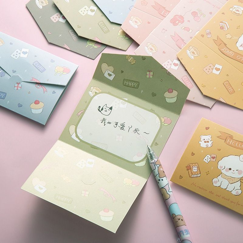Thiệp Hoạt Hình 3 Trang Gấp Gọn
