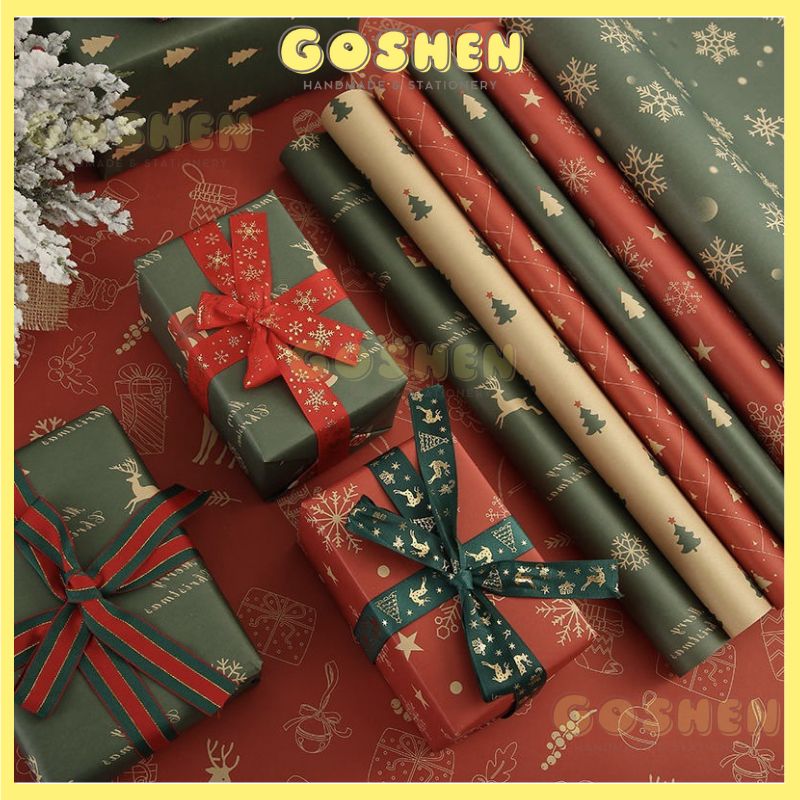 Giấy Gói Hoa, Giấy Gói Quà Hoạ Tiết Noel Cao Cấp, Dày Dặn
