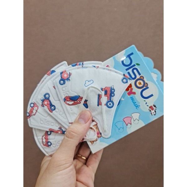 1 Hộp 10 cái Khẩu Trang Y Tế Trẻ em Bisou Baby Kháng Khuẩn, Bảo Vệ Hiệu Quả, Đạt tiêu chuẩn kiểm định