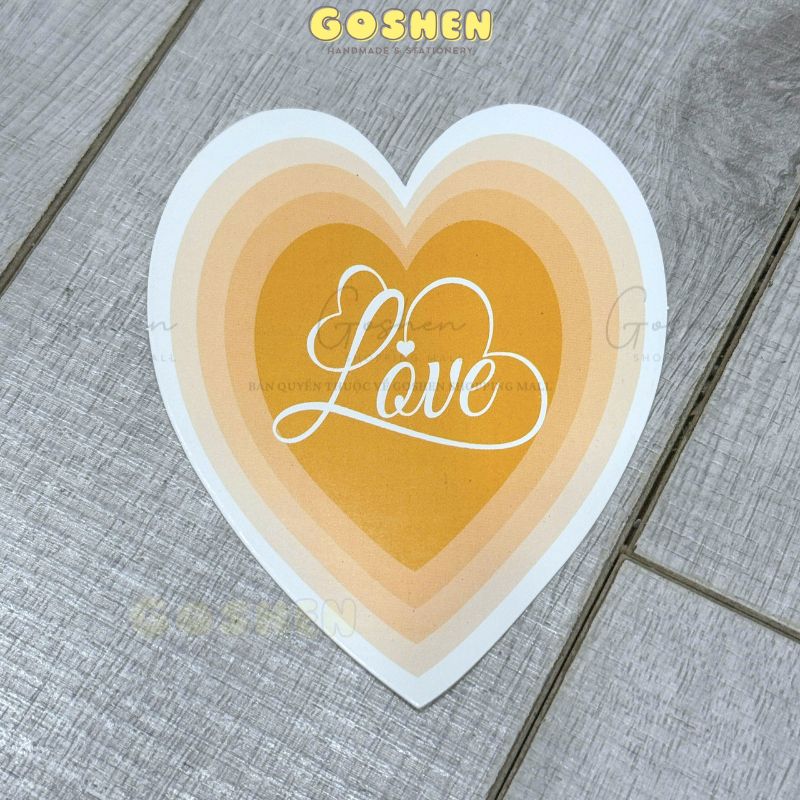 (6x6cm) Banner Trái Tím Trang Trí Bó Hoa, Bánh Kem Sinh Nhật, Ngày Kỉ Niệm,Ngày Lễ 8/3, Valentine.