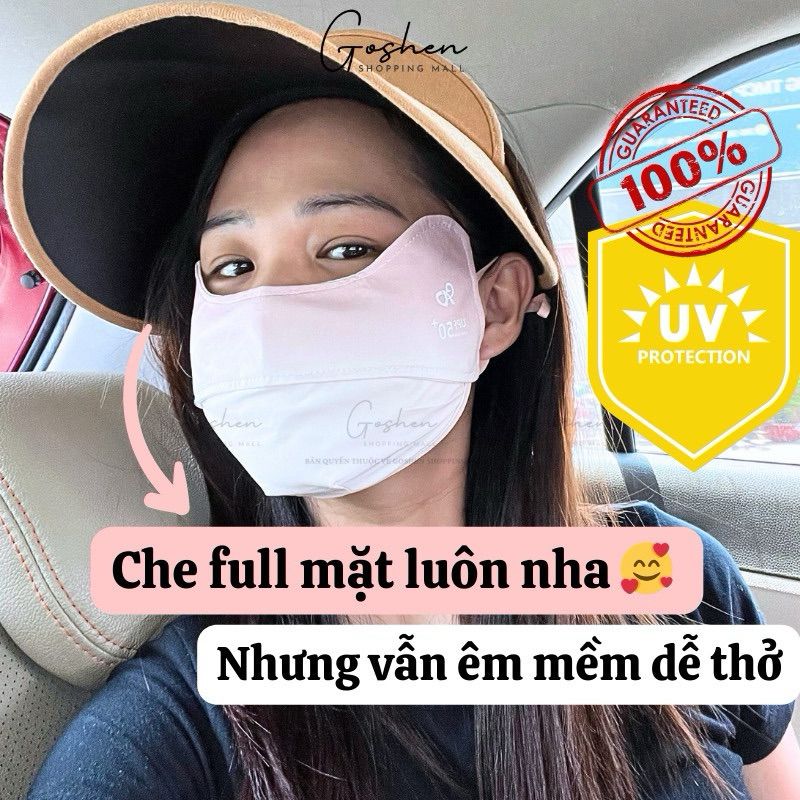 Khẩu Trang Vải Chống Tia UV, Chống Nắng Cao Cấp UPF50+ Thoáng Khí Ôm Trọn Mặt