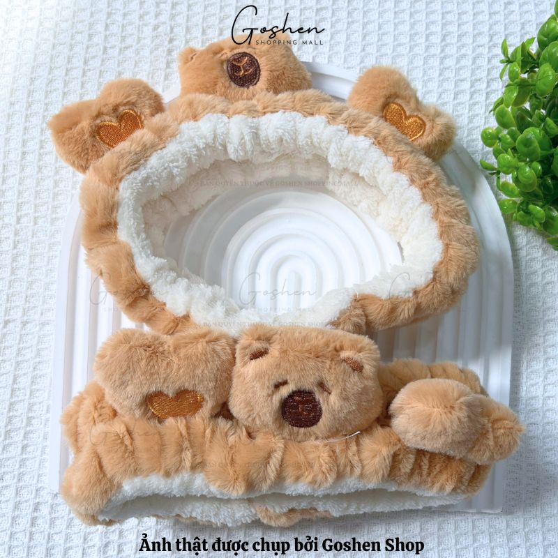 Băng Đô Rửa Mặt CapyBara Lông Mềm Mịn Cao Cấp