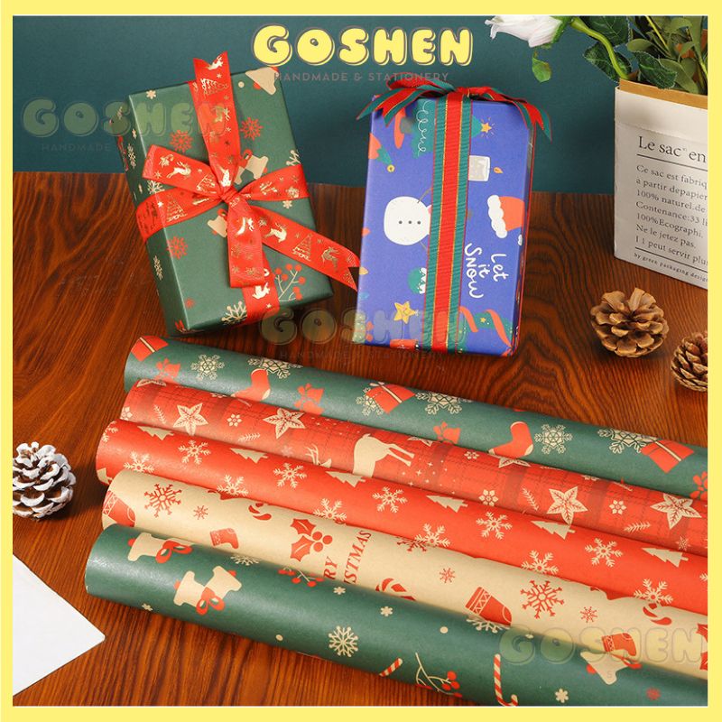 Giấy Gói Hoa, Giấy Gói Quà Hoạ Tiết Noel Cao Cấp, Dày Dặn