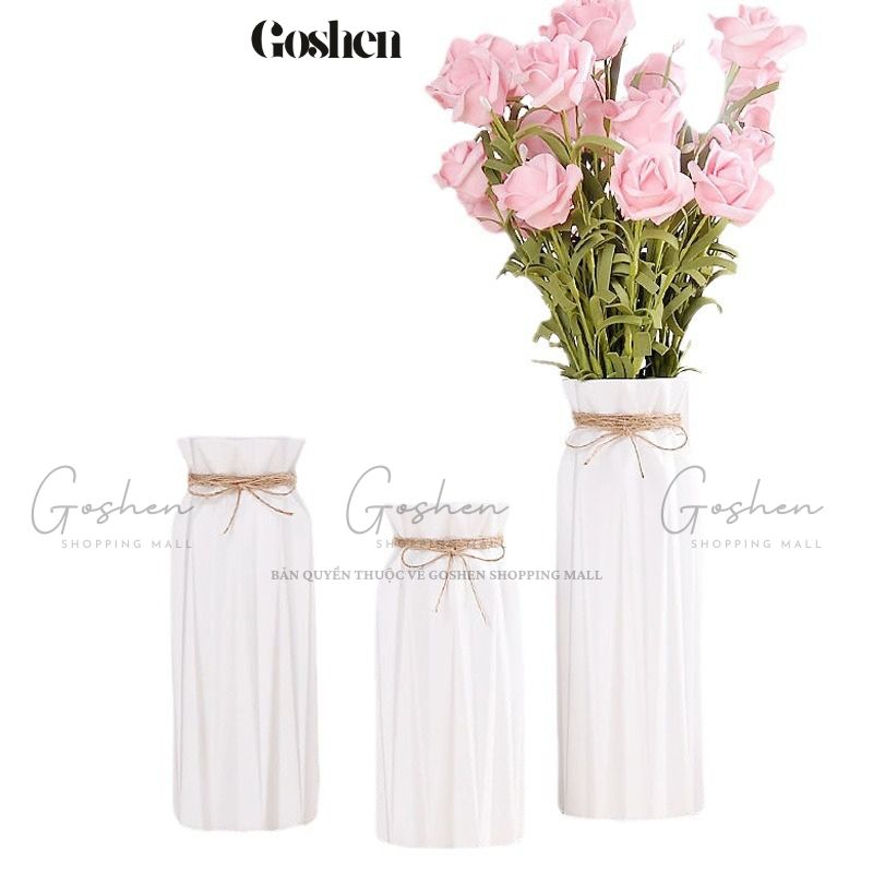 Lọ Hoa - Bình Hoa Nhựa Giả Gốm, Decor Tối Giản Nhưng Tinh Tế.
