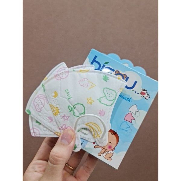 1 Hộp 10 cái Khẩu Trang Y Tế Trẻ em Bisou Baby Kháng Khuẩn, Bảo Vệ Hiệu Quả, Đạt tiêu chuẩn kiểm định