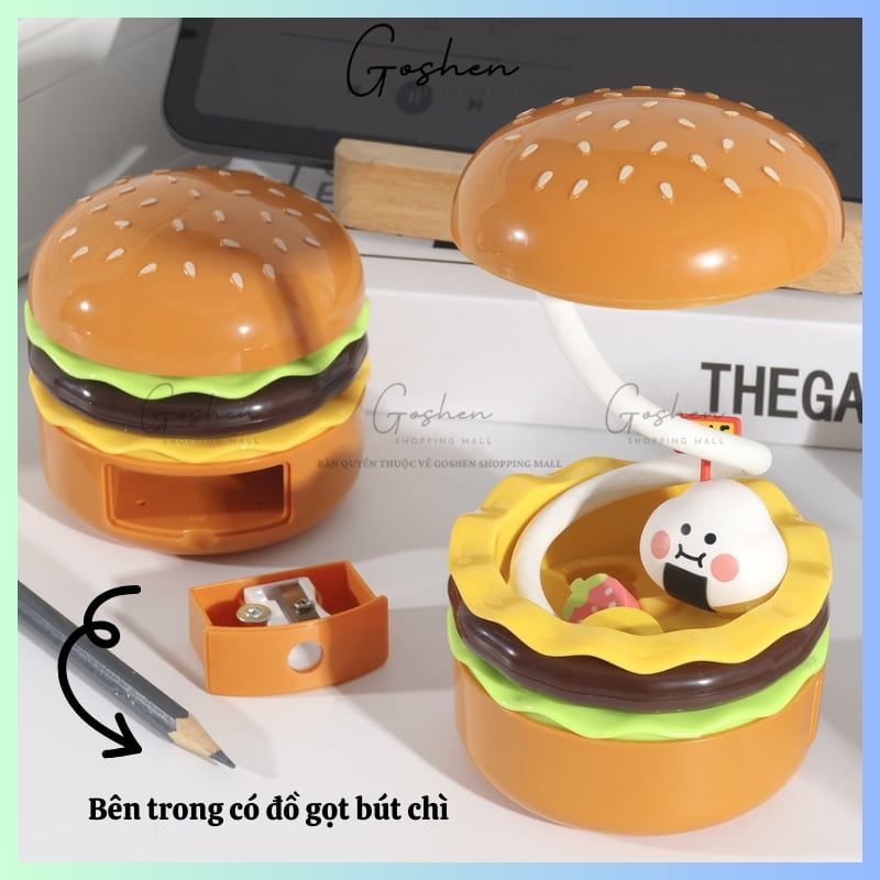 Đèn Ngủ, Đèn Bàn Led Sáng Tạo Hamburger Ánh Sáng Dịu Bảo Vệ Mắt
