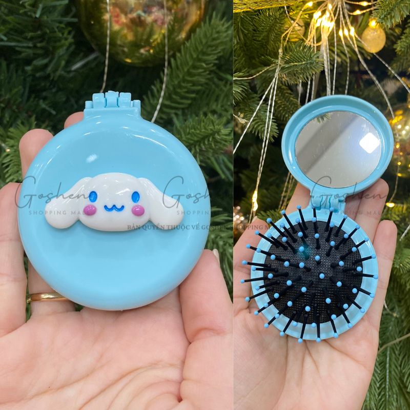 Gương Lược Tròn Mini Charm Hoạt Hình Cute