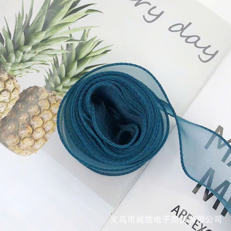 (4cm x Dài 4m) Cuộn Ruy Băng Voan Viền Sóng và Ánh Galaxy, Màu Sắc Trẻ Trung Thắt Nơ,Bó Hoa,Trang Trí Hộp Quà