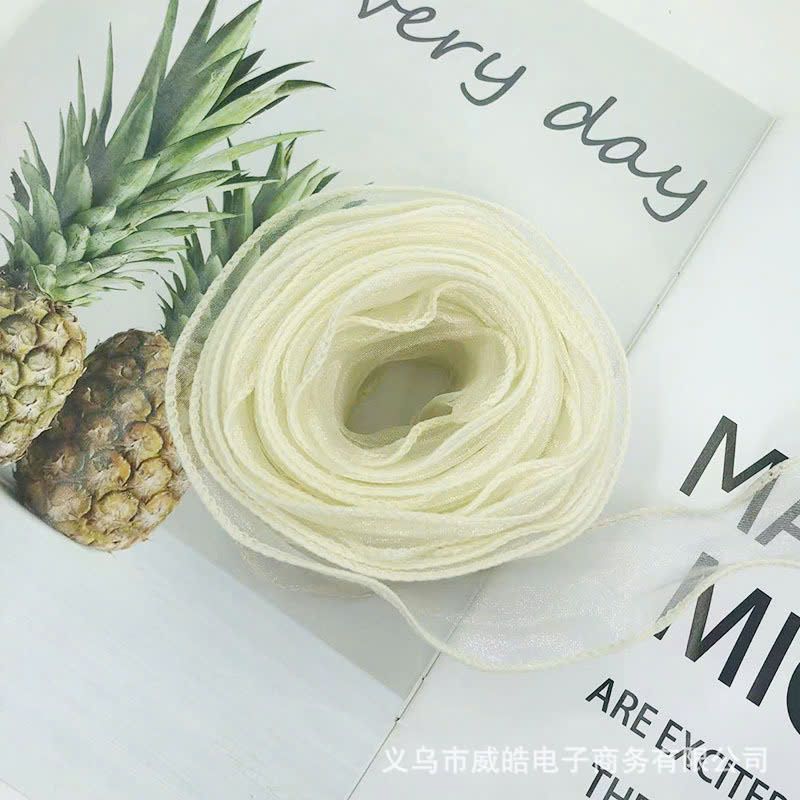 (4cm x Dài 4m) Cuộn Ruy Băng Voan Viền Sóng và Ánh Galaxy, Màu Sắc Trẻ Trung Thắt Nơ,Bó Hoa,Trang Trí Hộp Quà