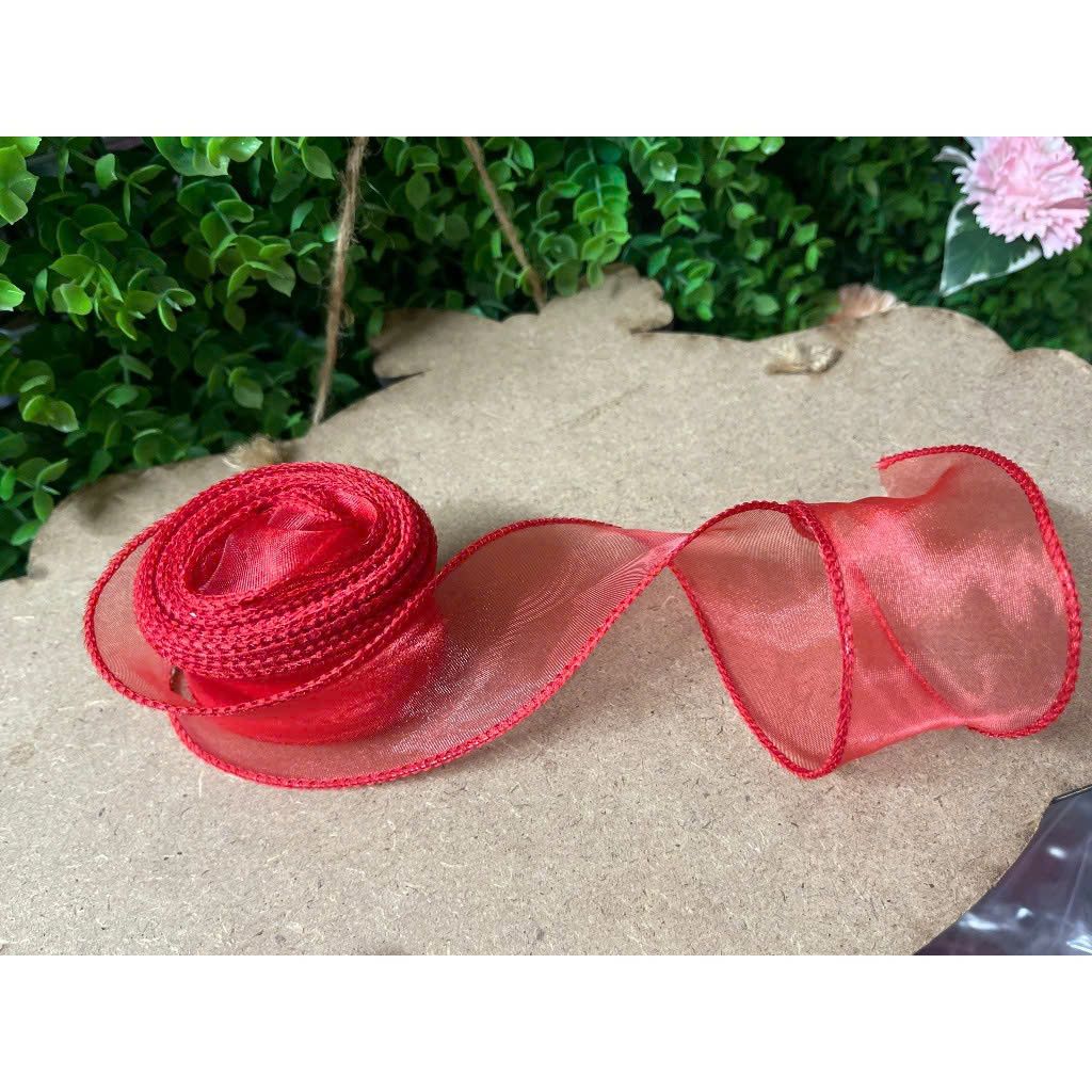 (4cm x Dài 4m) Cuộn Ruy Băng Voan Viền Sóng và Ánh Galaxy, Màu Sắc Trẻ Trung Thắt Nơ,Bó Hoa,Trang Trí Hộp Quà