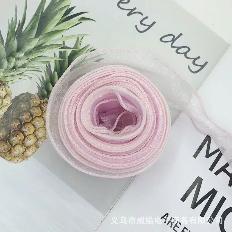 (4cm x Dài 4m) Cuộn Ruy Băng Voan Viền Sóng và Ánh Galaxy, Màu Sắc Trẻ Trung Thắt Nơ,Bó Hoa,Trang Trí Hộp Quà