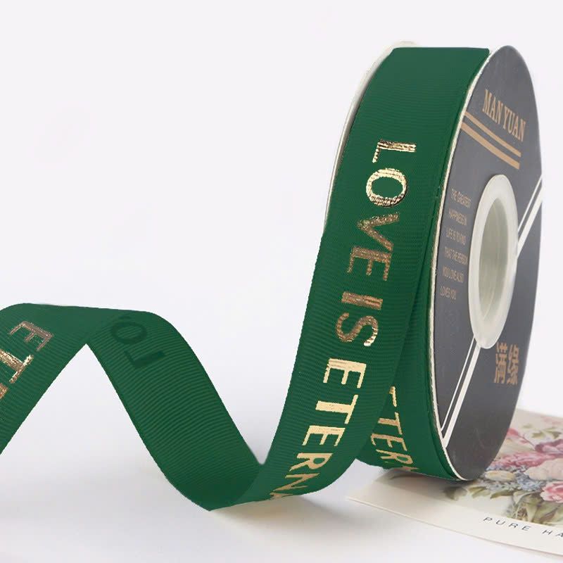 (1cm x Dài 45m) Cuộn Dây Ruy Băng In Chữ LOVE IS ETERNAL, Nhiều Màu Sắc, Trang Trí Nơ, Gói Quà.
