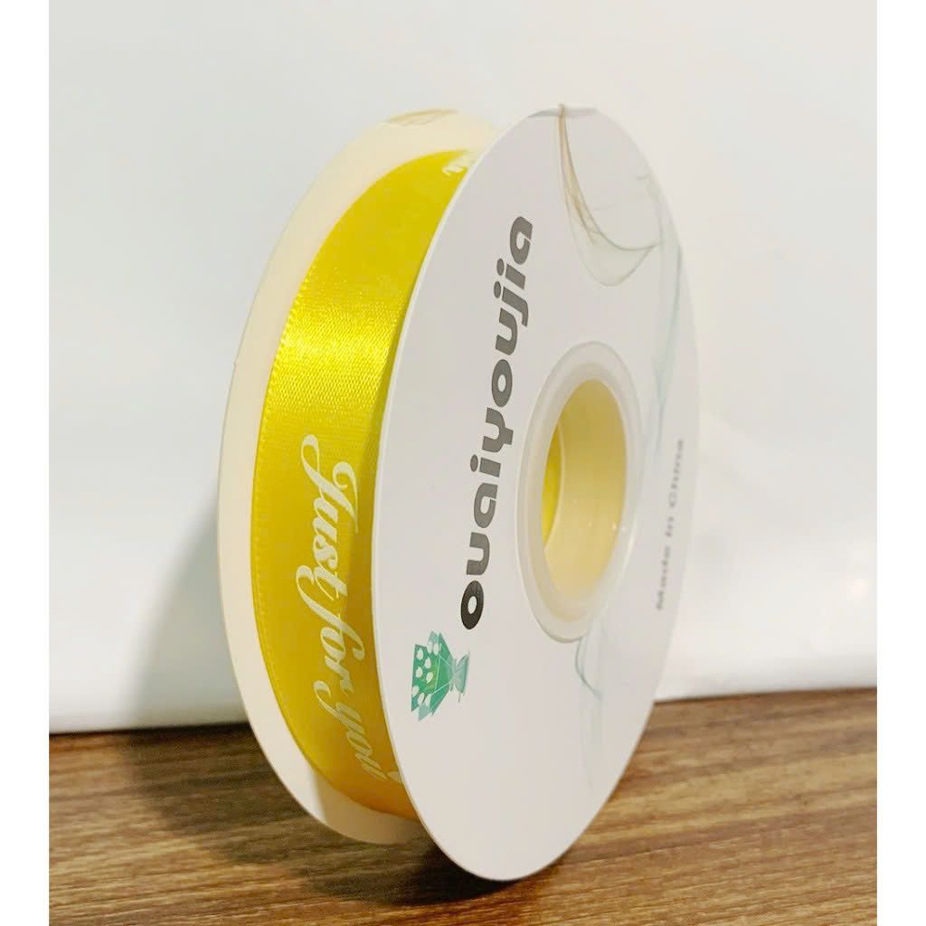 (2.5cm x Dài 45mét) Cuộn Ruy băng Lụa in chữ JUST FOR YOU trang trí hộp quà, bó hoa siêu xinh.