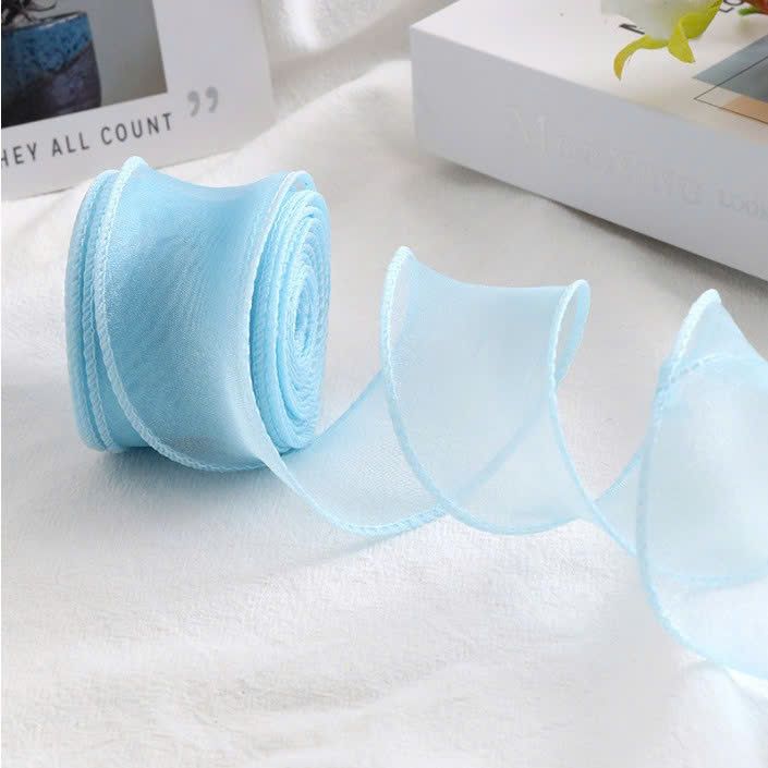 (4cm x Dài 4m) Cuộn Ruy Băng Voan Viền Sóng và Ánh Galaxy, Màu Sắc Trẻ Trung Thắt Nơ,Bó Hoa,Trang Trí Hộp Quà