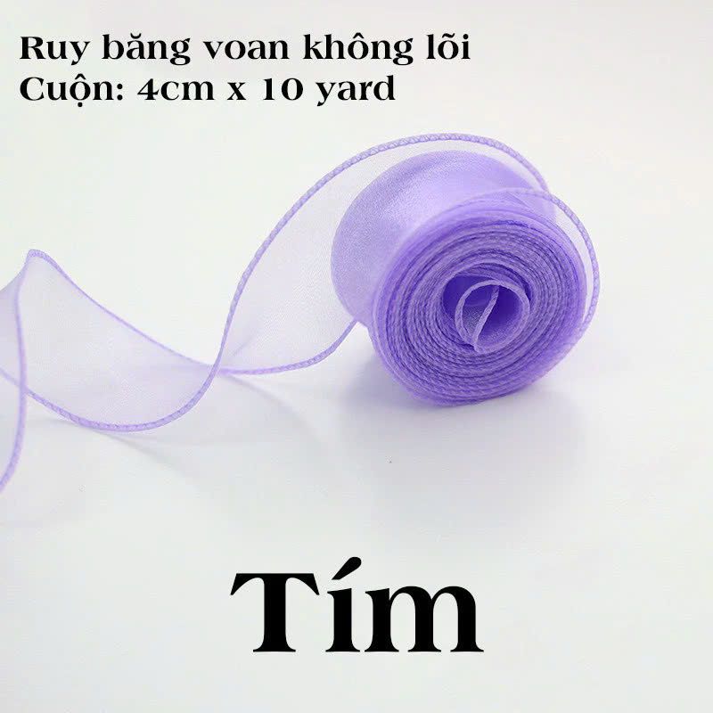(4cm x Dài 4m) Cuộn Ruy Băng Voan Viền Sóng và Ánh Galaxy, Màu Sắc Trẻ Trung Thắt Nơ,Bó Hoa,Trang Trí Hộp Quà