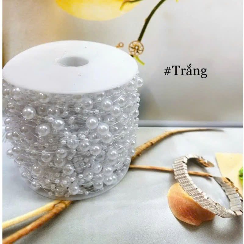 Chuỗi ( Cuộn ) Hạt Trai - Ngọc Trai Nhựa 8mm Nhiều Màu Trang Trí Hoa, Đồ Handmade