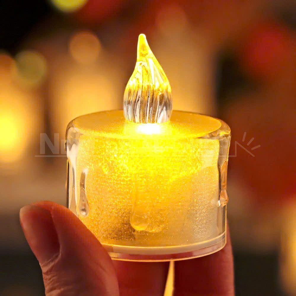 Đèn Nến Led Điện Tử Bằng Nhựa Mini Trang Trí Ánh Đèn Vàng Ấm Áp
