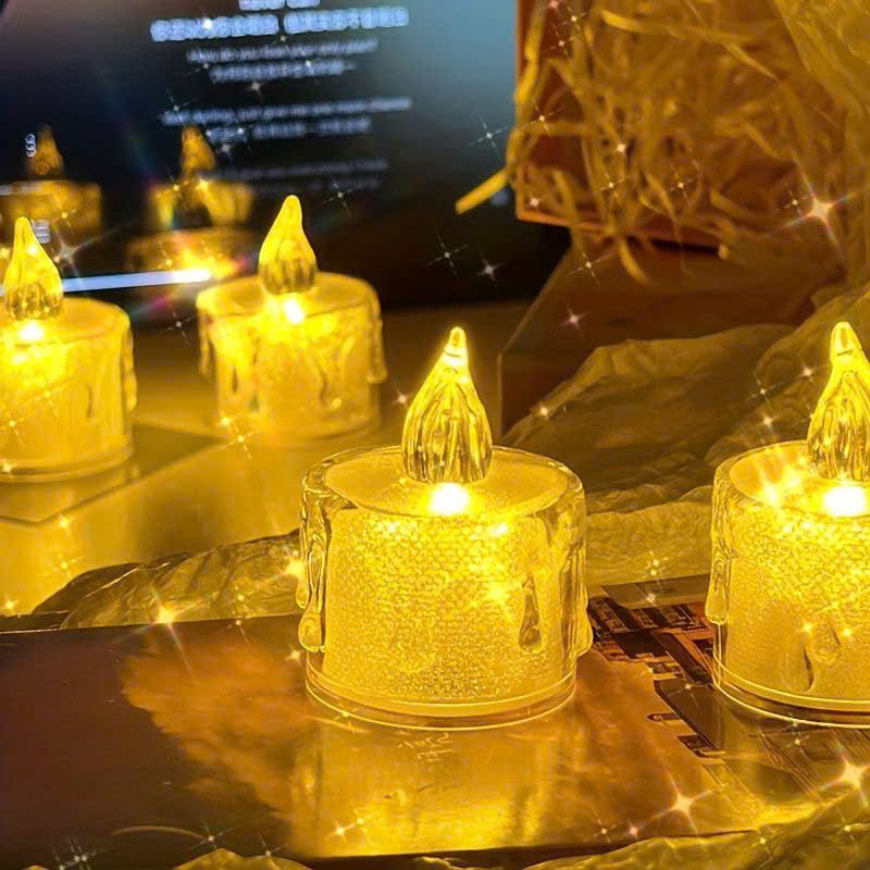 Đèn Nến Led Điện Tử Bằng Nhựa Mini Trang Trí Ánh Đèn Vàng Ấm Áp