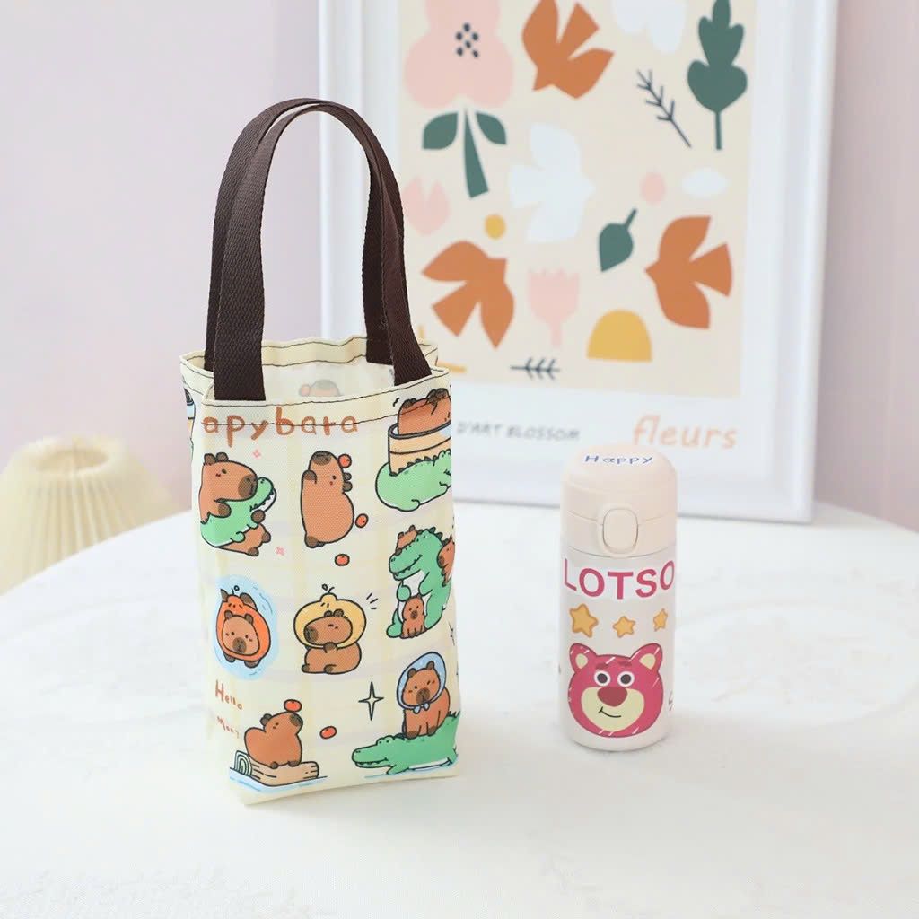 Túi Vải Oxford, Túi Vải Canvas Đựng Ly Giữ Nhiệt, Bình Cốc Giữ Nhiệt Đi Học Đi Làm
