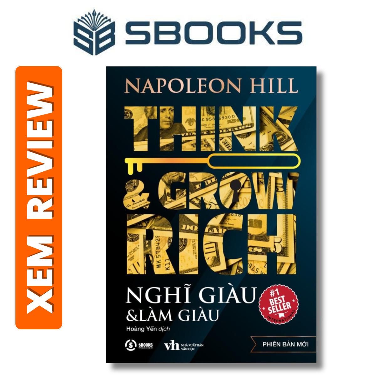 Sách - Nghĩ Giàu Làm Giàu (Napoleon Hill) - sách phát triển bản thân nên đọc 2024 - Sách SBOOKS chính hãng