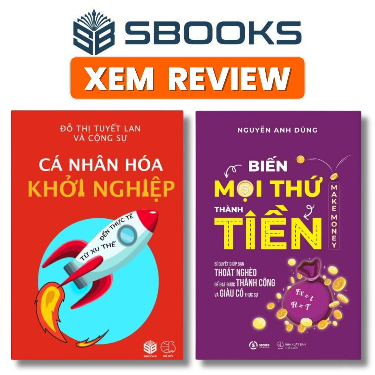Sách - Combo 2 Cuốn - Biến Mọi Thứ Thành Tiền + Cá Nhân Hóa Khởi Nghiệp - Sách Tư Duy Kinh Doanh Phát Triển Bản Thân nên đọc 2024 - Sách Sbooks chính hãng