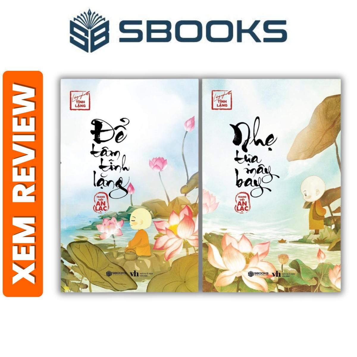 Sách - Combo 2 Sách - Để Tâm Tĩnh Lặng + Nhẹ Tựa Mây Bay - Sách chữa lành nên đọc 2024 - Sách Sbooks chính hãng