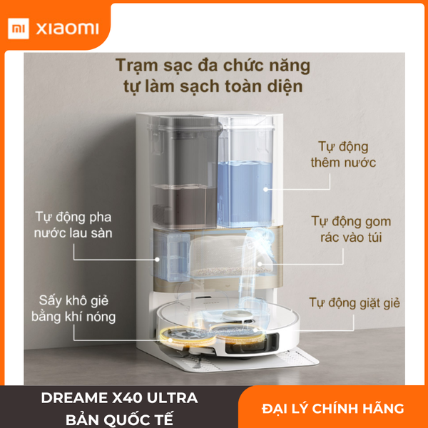 Xiaomi Dreame X40 Ultra Chính Hãng 12000Pa Giặt Nước Nóng