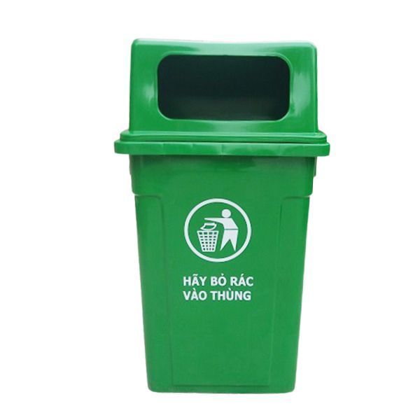 Thùng Rác Nhựa 90 Lít Nắp Hở - Xanh Lá